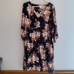 SALE!  Isabel Maternity Navy Floral Empire Waist Dress